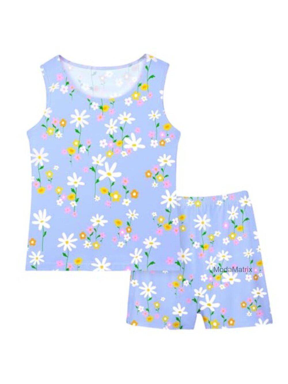 Toddler Girls Sleeveless Pajama Set 2 Piece Soft Tank Top and Shorts